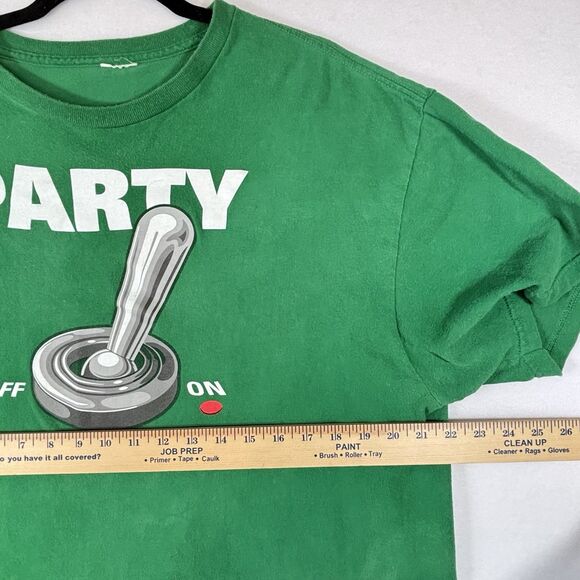 Vintage Party On Gamer Joy Stick Green T Shirt Faded Y2K St. Patrick Day - Picture 10 of 11